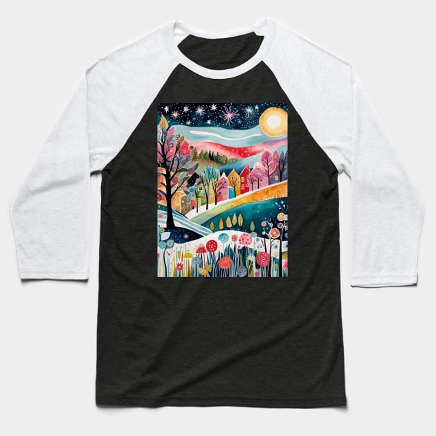 Flowers in the Snow Baseball T-Shirt by LyndiiLoubie